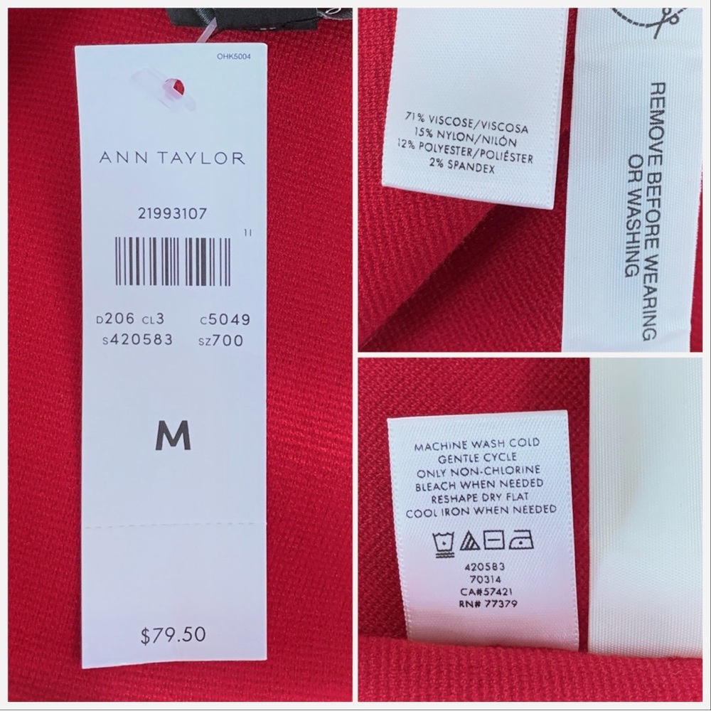 Ann Taylor red knit off the shoulder top - Picture 15 of 16